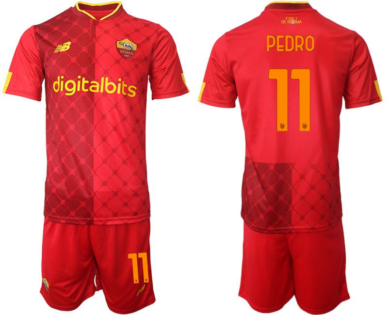 Men 2022-2023 Club AS Rome home red #11 Soccer Jersey